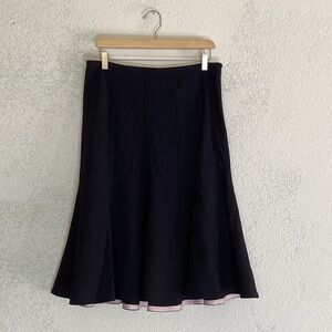Les Copains Black A-Line Tulip MIDI Skirt Size 44/M